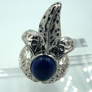 Sz 8 Genuine Lapis Lazuli Starfish Ring